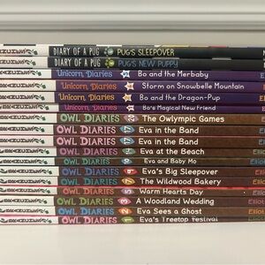 Owl Diaries Books, Lot of 17 Owl, Unicorn and Pug Diary